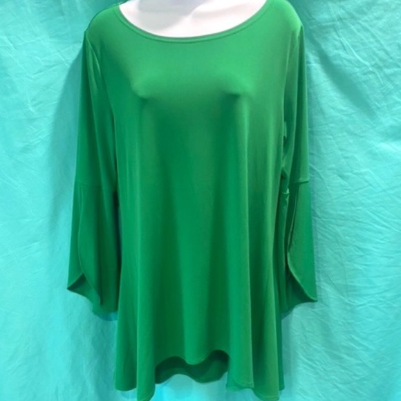 Alfani Green Tunic Top with Flared Sleeves - Picture 1 of 10